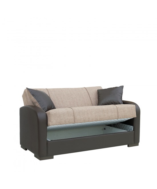 Καναπές Κρεβάτι Διθέσιος ArteLibre MARTINI Καφέ PU 154x84x84cm
