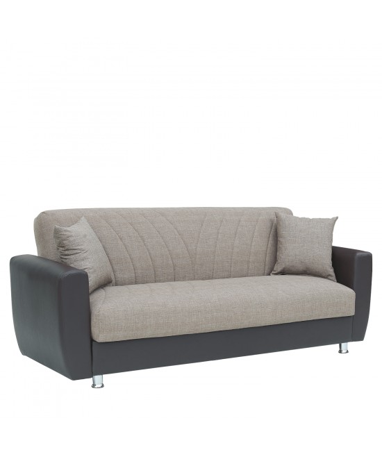 Καναπές Κρεβάτι Τριθέσιος ArteLibre JUAN Καφέ/Μπεζ 210x84x86cm