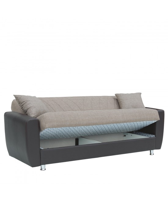 Καναπές Κρεβάτι Τριθέσιος ArteLibre JUAN Καφέ/Μπεζ 210x84x86cm