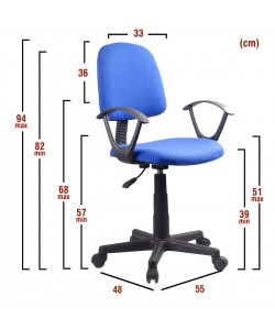 Καρέκλα Γραφείου ArteLibre ΔΑΦΝΗ Μπλε Ύφασμα 55x48x82-94cm