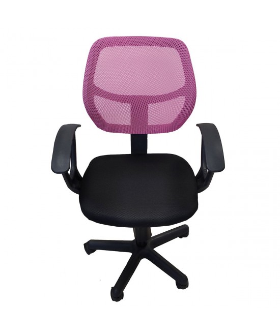 Καρέκλα Γραφείου ArteLibre ΑΥΡΑ Ροζ/Μαύρο Mesh 51x50x79-91cm