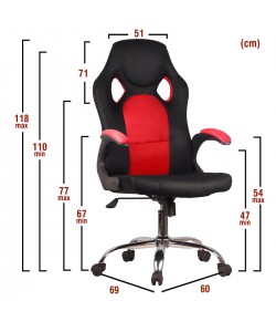 Καρέκλα Γραφείου ArteLibre Gaming IAXH Κόκκινο/Μαύρο Mesh 60x69x110-118cm