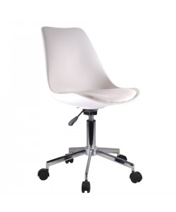 Καρέκλα Γραφείου ArteLibre ΚΥΒΕΛΗ Λευκό PU 48x55x82-92cm