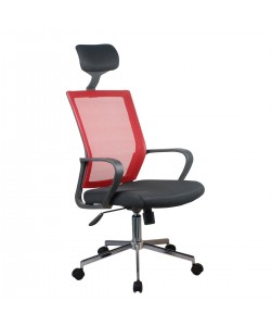 Καρέκλα Γραφείου ArteLibre ΦΟΙΒΗ Κόκκινο/Μαύρο Mesh 58x59x116-124.5cm