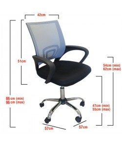 Καρέκλα Γραφείου ArteLibre ΑΛΚΥΟΝΗ Μαύρο/Γκρι 57x57x86-96cm