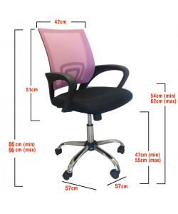 Καρέκλα Γραφείου ArteLibre ΑΛΚΥΟΝΗ Μαύρο/Ροζ 57x57x86-96cm