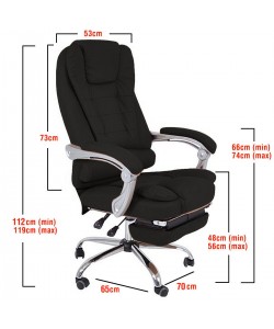 Καρέκλα Γραφείου ArteLibre ΑΝΔΡΟΝΙΚΗ Μαύρη 70x65x112-119cm