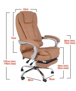 Καρέκλα Γραφείου ArteLibre ΑΝΔΡΟΝΙΚΗ Καφέ 70x65x112-119cm