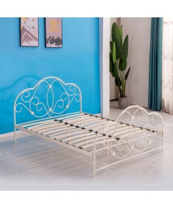 Κρεβάτι ArteLibre ARIEL Μεταλλικό Semy Glossy White 210x155x110cm (Στρώμα 150x200cm)