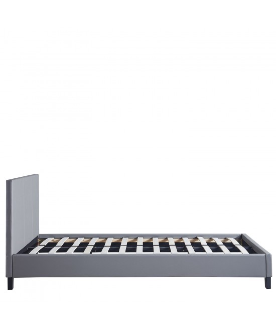 Κρεβάτι ArteLibre AZALEA Γκρι PU 213x131x88cm (Στρώμα 120x200cm)