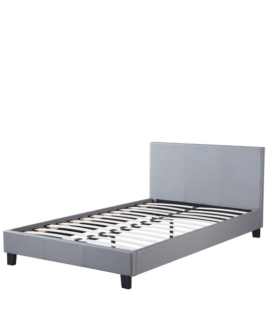 Κρεβάτι ArteLibre AZALEA Γκρι PU 213x131x88cm (Στρώμα 120x200cm)
