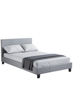 Κρεβάτι ArteLibre AZALEA Γκρι PU 213x131x88cm (Στρώμα 120x200cm)