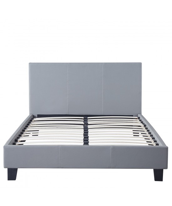 Κρεβάτι ArteLibre AZALEA Γκρι PU 213x131x88cm (Στρώμα 120x200cm)