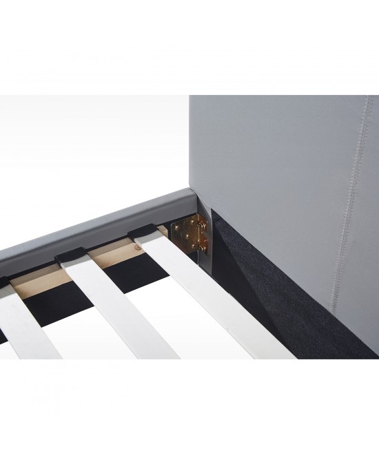 Κρεβάτι ArteLibre AZALEA Γκρι PU 213x131x88cm (Στρώμα 120x200cm)