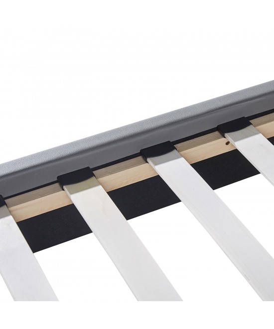 Κρεβάτι ArteLibre AZALEA Γκρι PU 213x131x88cm (Στρώμα 120x200cm)