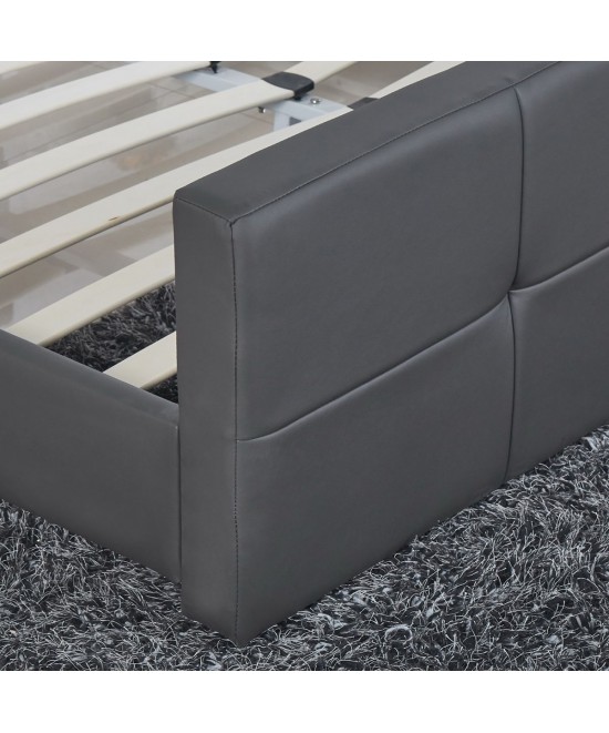 Κρεβάτι ArteLibre ANEMONE Γκρι PU 216x160.5x93cm (Στρώμα 150x200cm)