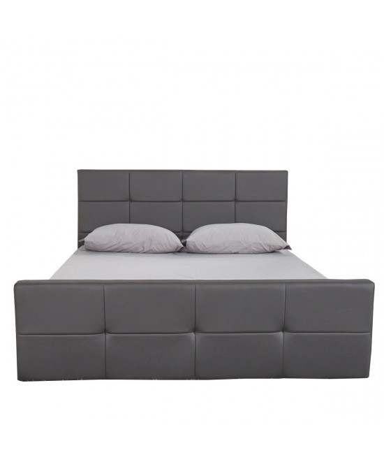 Κρεβάτι ArteLibre ANEMONE Γκρι PU 216x160.5x93cm (Στρώμα 150x200cm)
