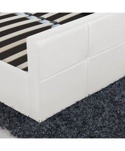 Κρεβάτι ArteLibre ANEMONE Λευκό PU Με Αποθηκευτικό Χώρο 217.5x170.5x100cm (Στρώμα 160x200cm)