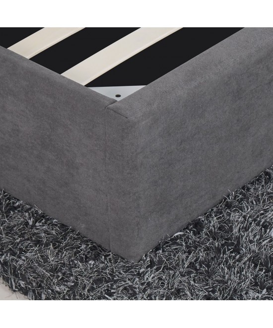 Κρεβάτι ArteLibre ASTER Σκούρο Γκρι Ύφασμα Με Αποθηκευτικό Χώρο 216x170.5x103cm (Στρώμα 160x200cm)