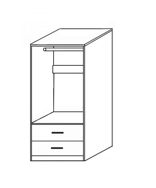 Ντουλάπα ArteLibre SWALLOWTAIL Φυσικό Χρώμα 80x50x180cm