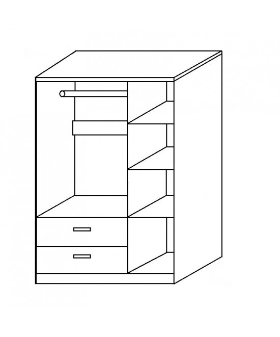 Ντουλάπα ArteLibre TUBEROSA Φυσικό Μοριοσανίδα 120x50x180cm