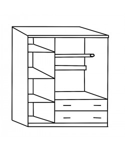 Ντουλάπα ArteLibre LANTERN Φυσικό Χρώμα 150x55x180cm