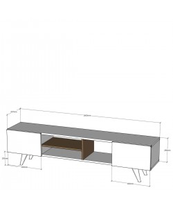 Έπιπλο Τηλεόρασης ArteLibre SKOPELOS Καρυδιά/Μαύρο 160x30x40cm