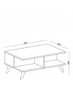 Τραπεζάκι Σαλονιού ArteLibre ALONISOS Καφέ/Μαύρο Μοριοσανίδα/Μελαμίνη 90x60x39cm