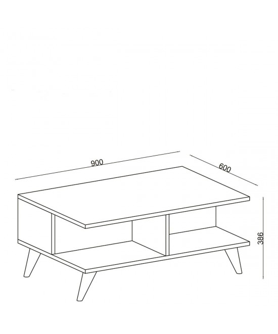 Τραπεζάκι Σαλονιού ArteLibre ALONISOS Καφέ/Μαύρο Μοριοσανίδα/Μελαμίνη 90x60x39cm