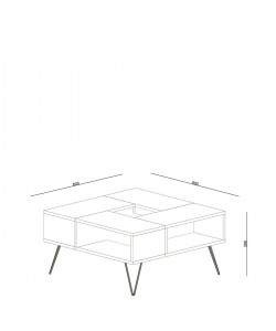 Τραπεζάκι Σαλονιού ArteLibre DONOUSA Δρυς/Μαύρο 80x80x38.6cm