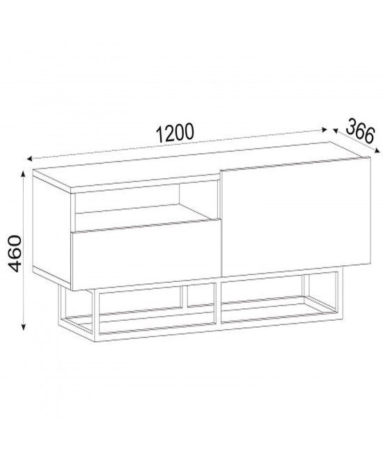 Έπιπλο Τηλεόρασης ArteLibre Ios Φυσικό 120x37x46cm