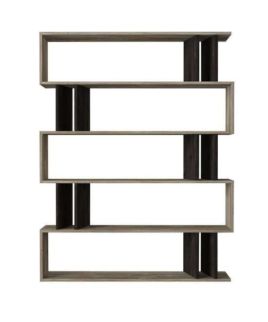 Βιβλιοθήκη ArteLibre Antipaxi Sonoma/Wenge Μοριοσανίδα/Μελαμίνη 122x26x159cm