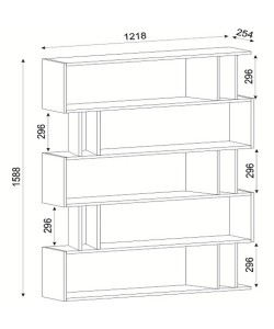 Βιβλιοθήκη ArteLibre Antipaxi Sonoma/Wenge Μοριοσανίδα/Μελαμίνη 122x26x159cm