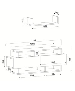 Έπιπλο Τηλεόρασης ArteLibre Sarakino Μαύρο 120x30x44cm