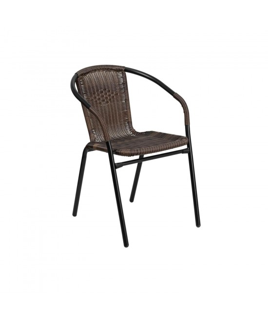 Πολυθρόνα ArteLibre Rattan Mercury Καφέ/Μαύρο 54x61x73cm