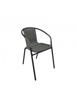 Πολυθρόνα ArteLibre Rattan Mercury Γκρι/Μαύρο 54x61x73cm