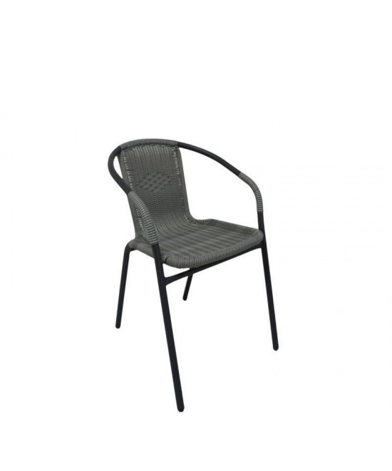 Πολυθρόνα ArteLibre Rattan Mercury Γκρι/Μαύρο 54x61x73cm