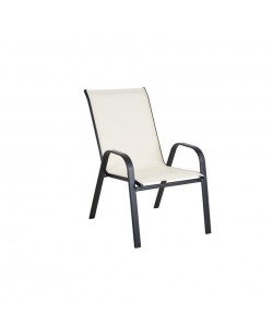 Πολυθρόνα Μεταλλική ArteLibre Neptune Κρεμ/Μαύρο 55x75x95cm
