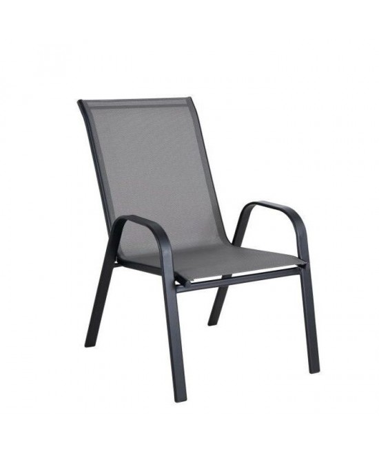 Πολυθρόνα Μεταλλική ArteLibre Neptune Γκρι/Μαύρο 55x75x95cm
