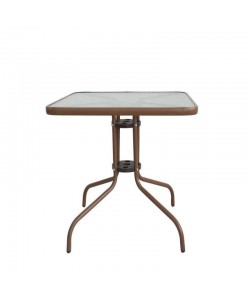 Τραπέζι Μεταλλικό ArteLibre MARS Καφέ 60x60x70cm