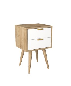 Κομοδίνο ArteLibre KITHIRA Φυσικό/Λευκό Μελαμίνη 40x35x61cm