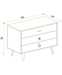 Συρταριέρα ArteLibre KIMOLOS Λευκό/Φυσικό/Καφέ 80x40x79cm