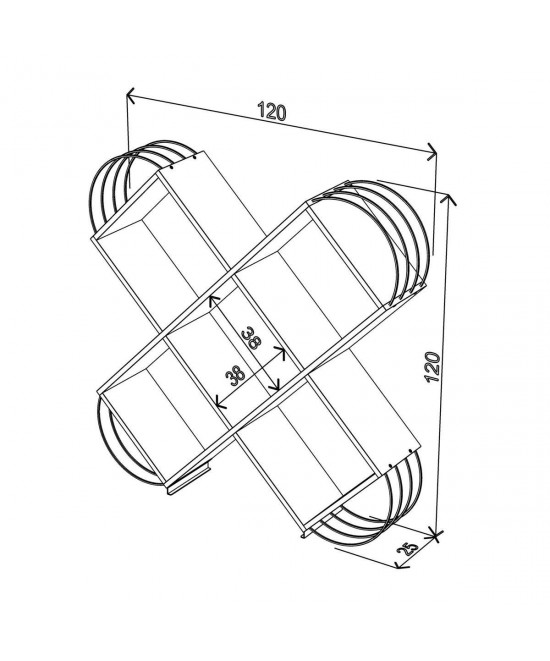 Βιβλιοθήκη ArteLibre CASE Καρυδί/Κίτρινο 120x25x120cm