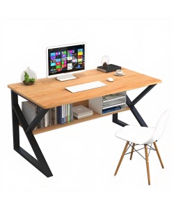 Γραφείο ArteLibre MELANITTA Καφέ/Μαύρο MDF/Μέταλλο 100x48x72cm