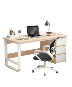 Γραφείο ArteLibre MERGELLUS Sonoma/Λευκό MDF/Μέταλλο 120x50x74cm