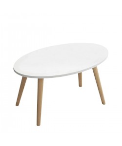 Τραπεζάκι Σαλονιού ArteLibre GAVIA Λευκό 80x40x42cm