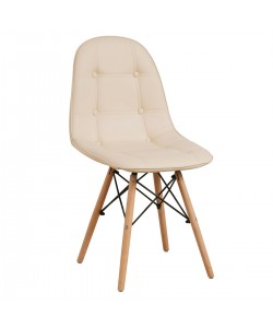 Καρέκλα ArteLibre PEEP Μπεζ PVC/Ξύλο 44x52.5x84cm Καρέκλα ArteLibre PEEP Μπεζ PVC/Ξύλο 44x52.5x84cm