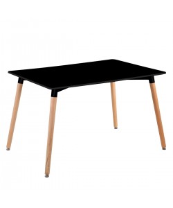 Τραπέζι ArteLibre OWLET Μαύρο MDF/Ξύλο 120x80x74cm