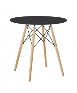 Τραπέζι ArteLibre RAPTOR Μαύρο MDF/Ξύλο Φ70x74cm