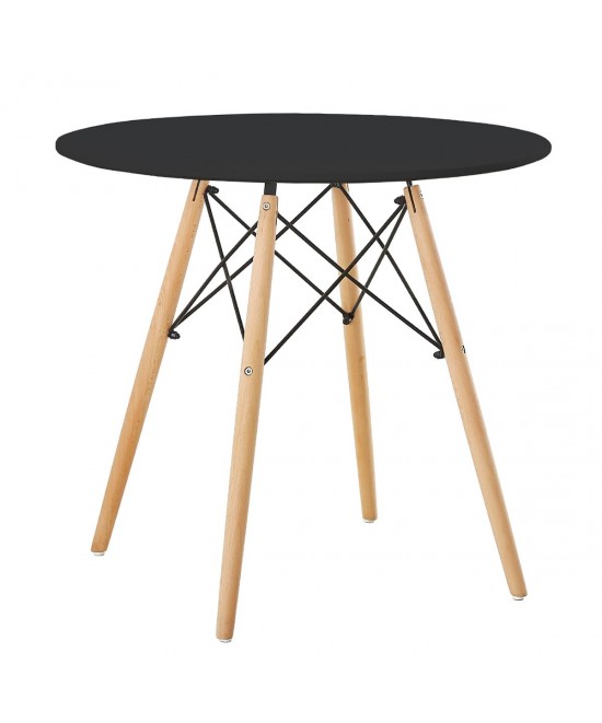 Τραπέζι ArteLibre RAPTOR Μαύρο MDF/Ξύλο Φ80x74cm Τραπέζι ArteLibre RAPTOR Μαύρο MDF/Ξύλο Φ80x74cm